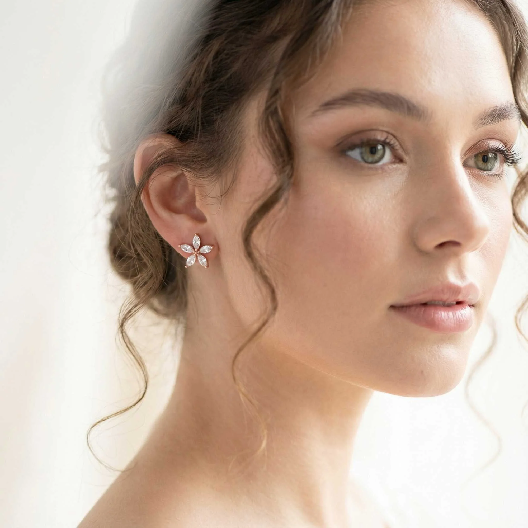 Austrian Crystals Flowers Earrings - Image 5