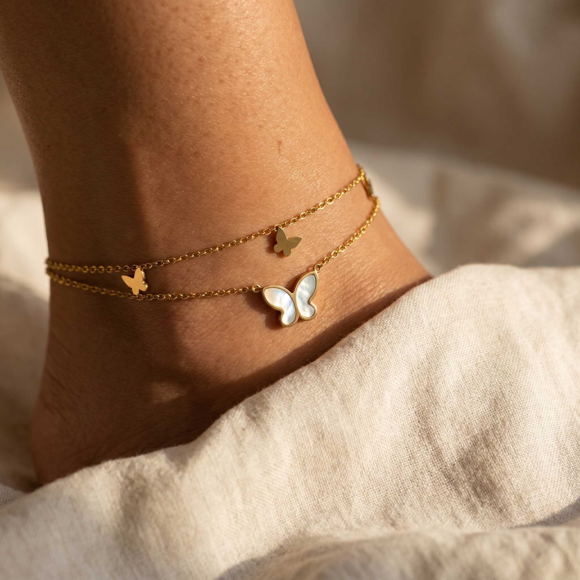 Butterfly Pearl Anklet - Image 6