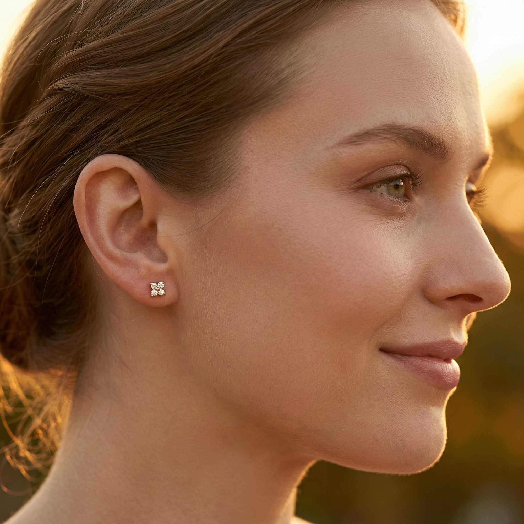 Crystal Flower Stud Earrings - Image 15