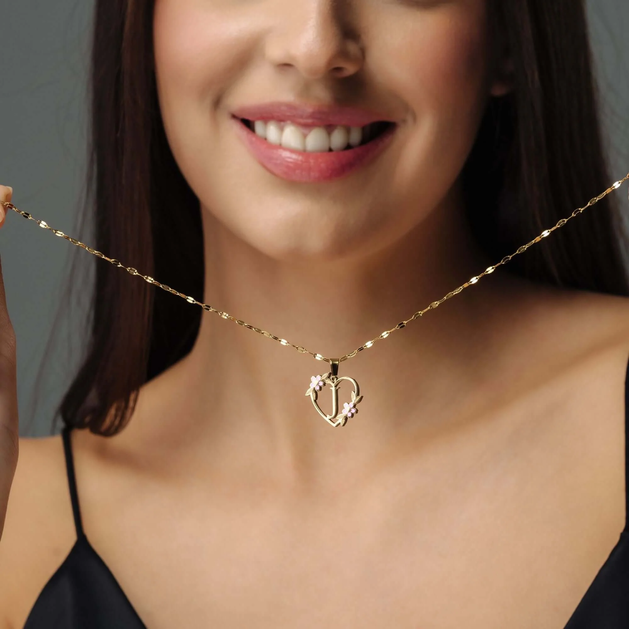 Feminine Initial Necklace - Image 4