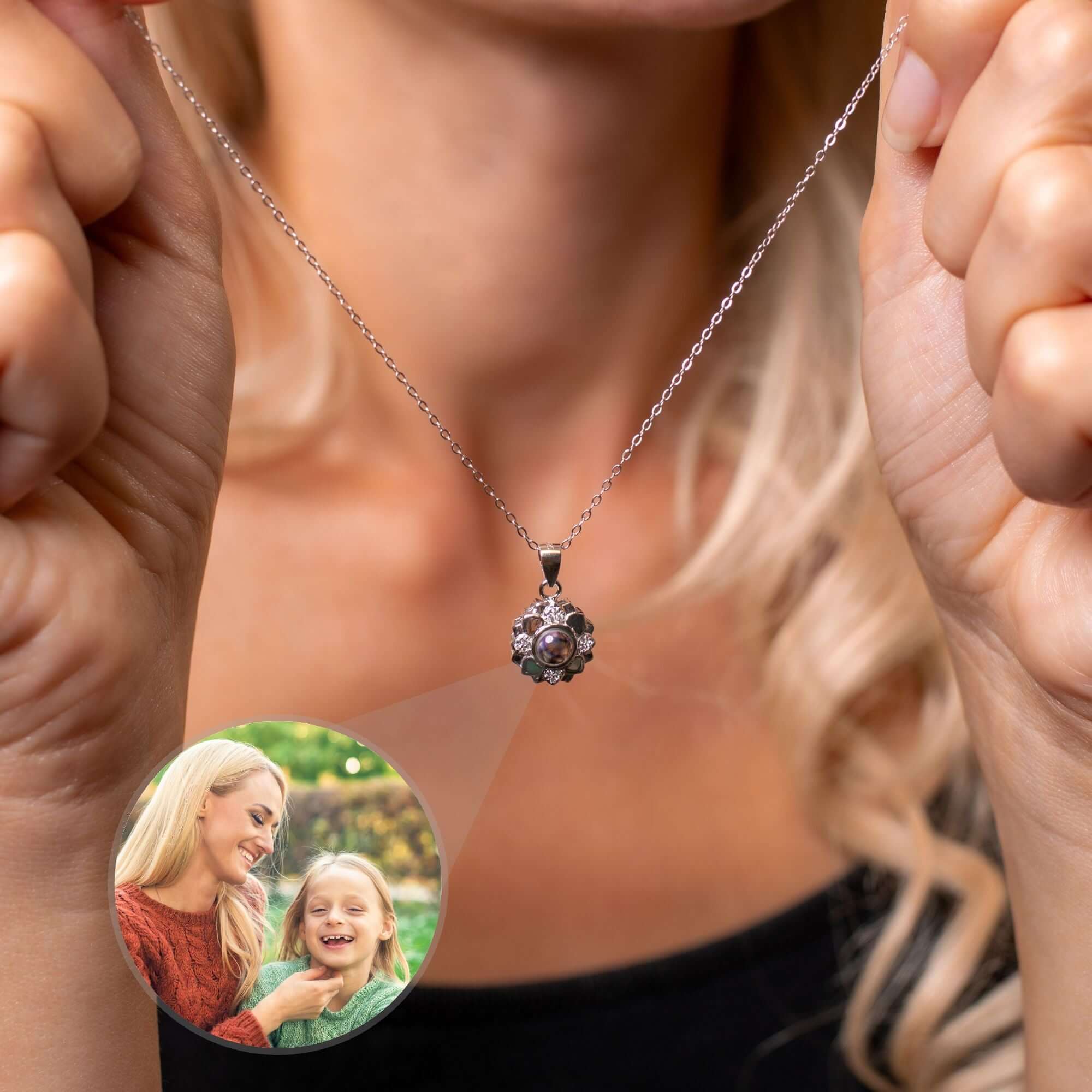 Flower Photo Necklace - Image 2
