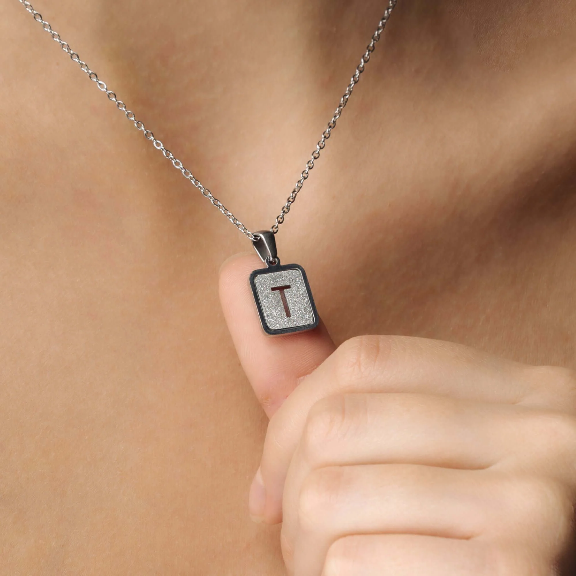 Glitter Initial Necklace - Image 2