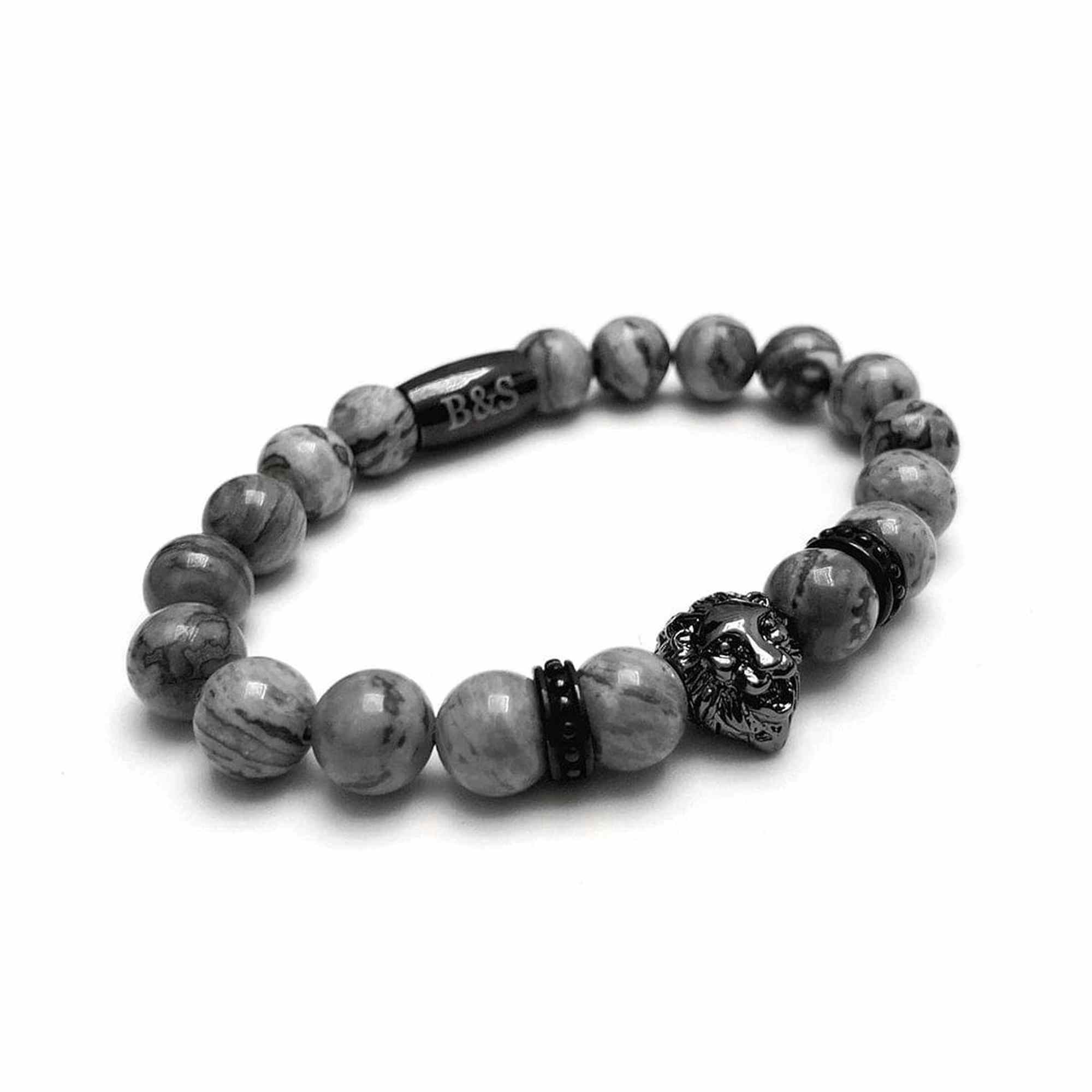 Black Lion & Grey Stones Bracelet - Image 3