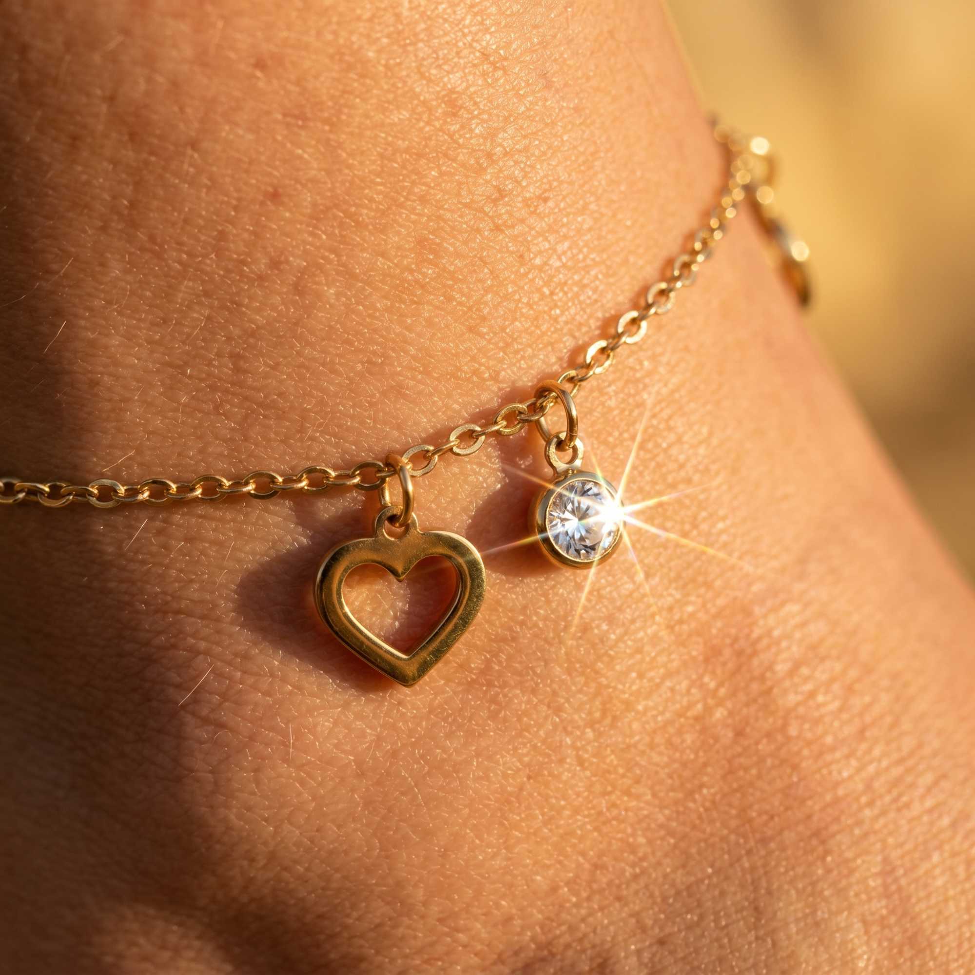 Heart & Crystal Anklet - Image 6