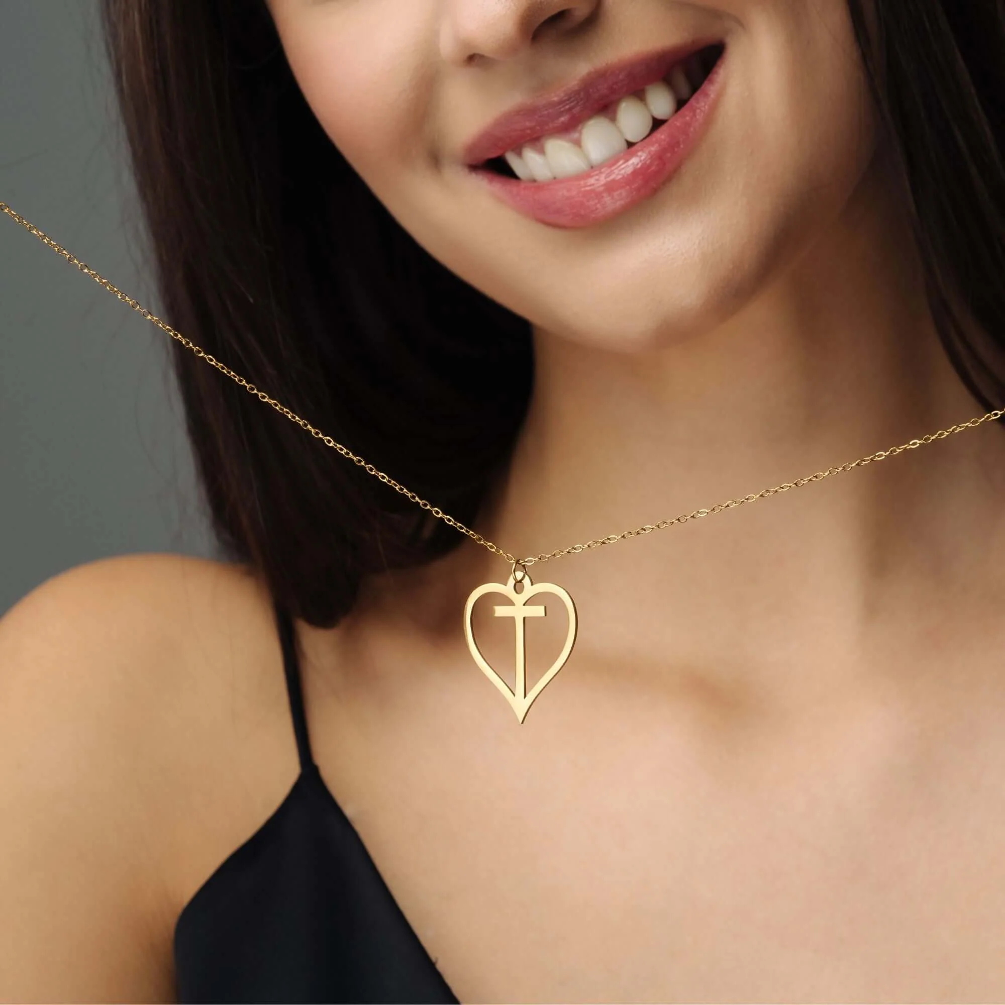 Heart Initial Necklace - Image 2
