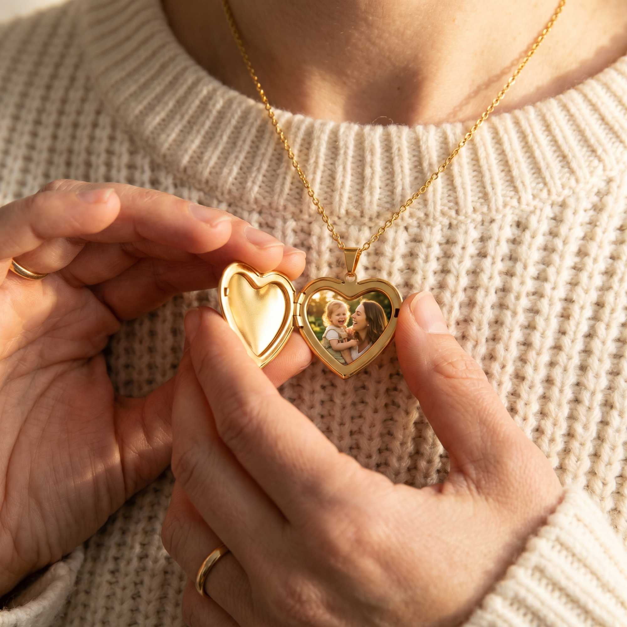 Heart Photo Locket Necklace
