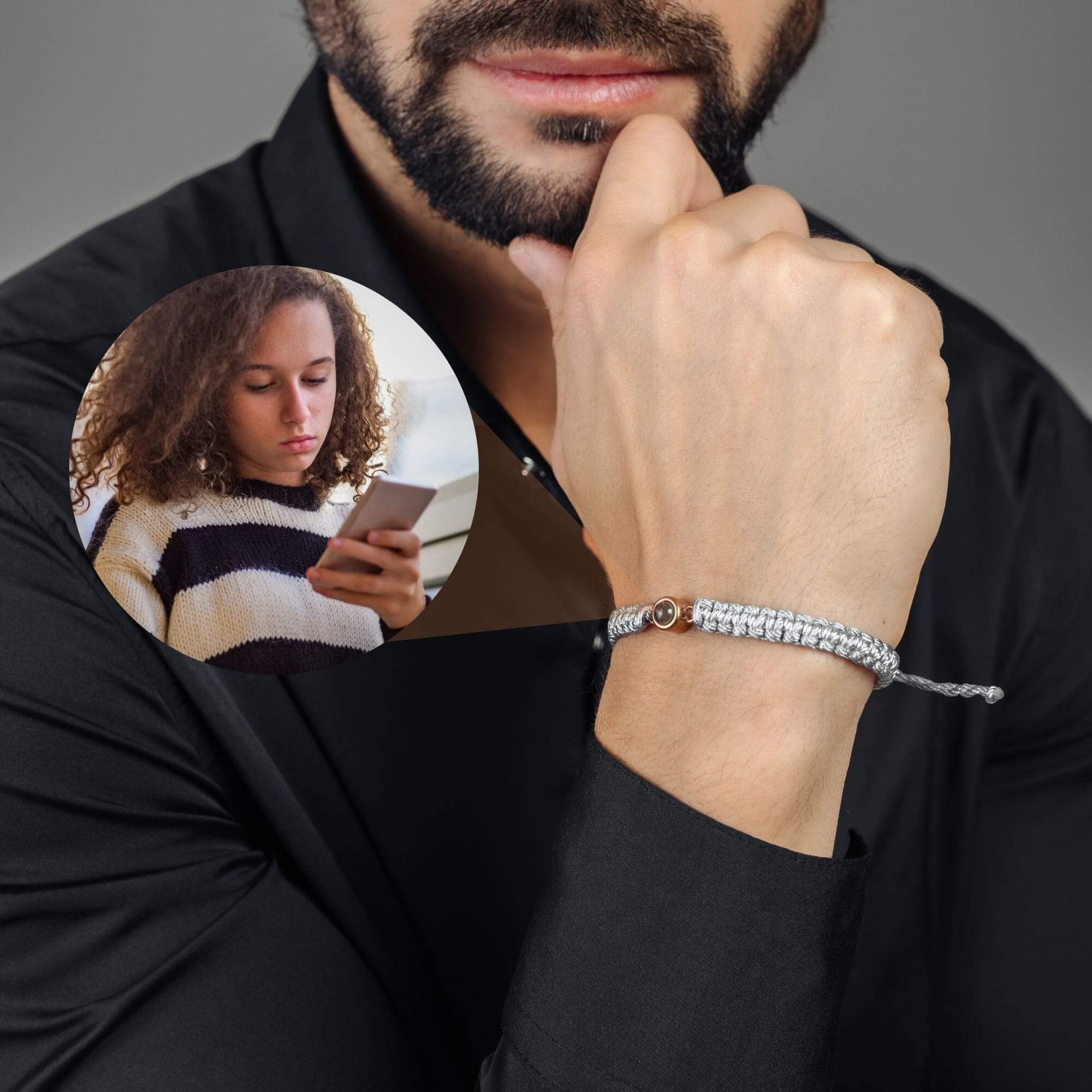 Man Grey Photo Bracelet - Image 20