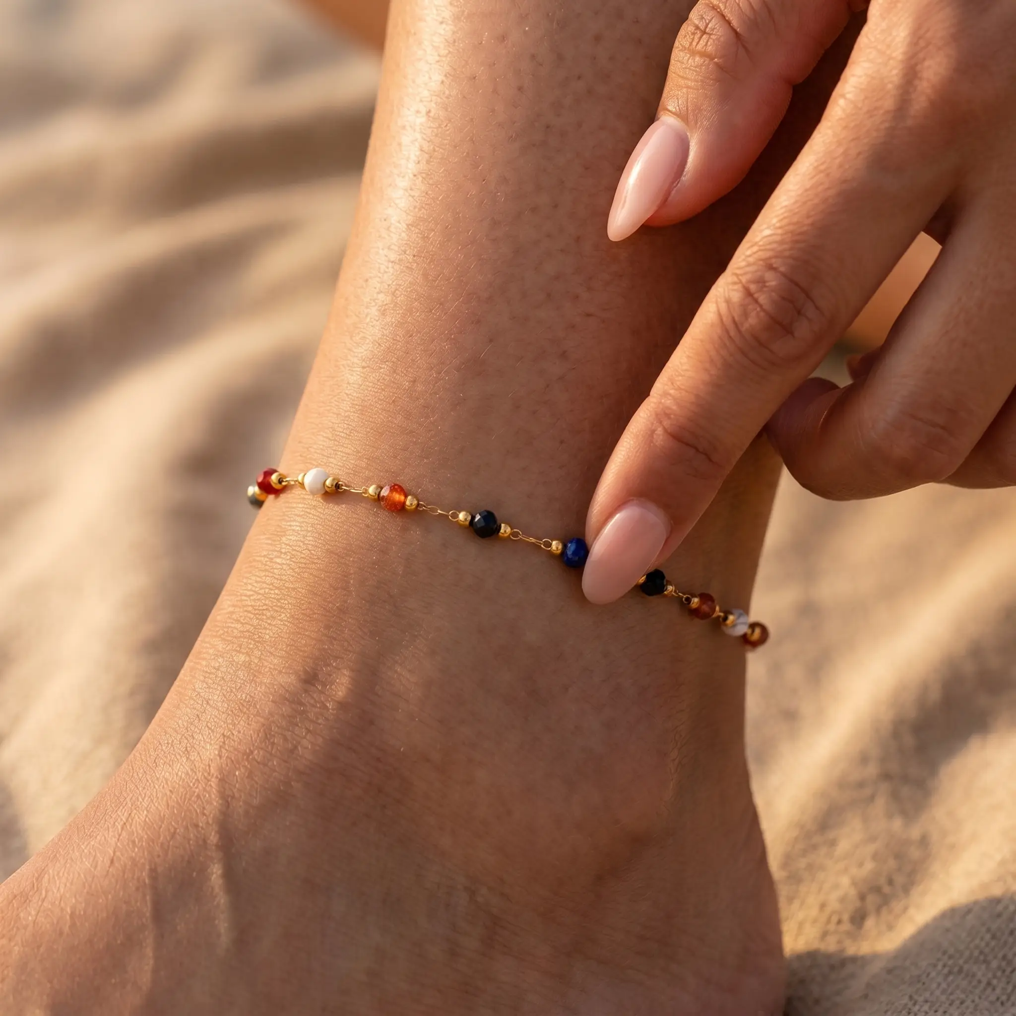 Multicolour Bead Anklet - Image 5