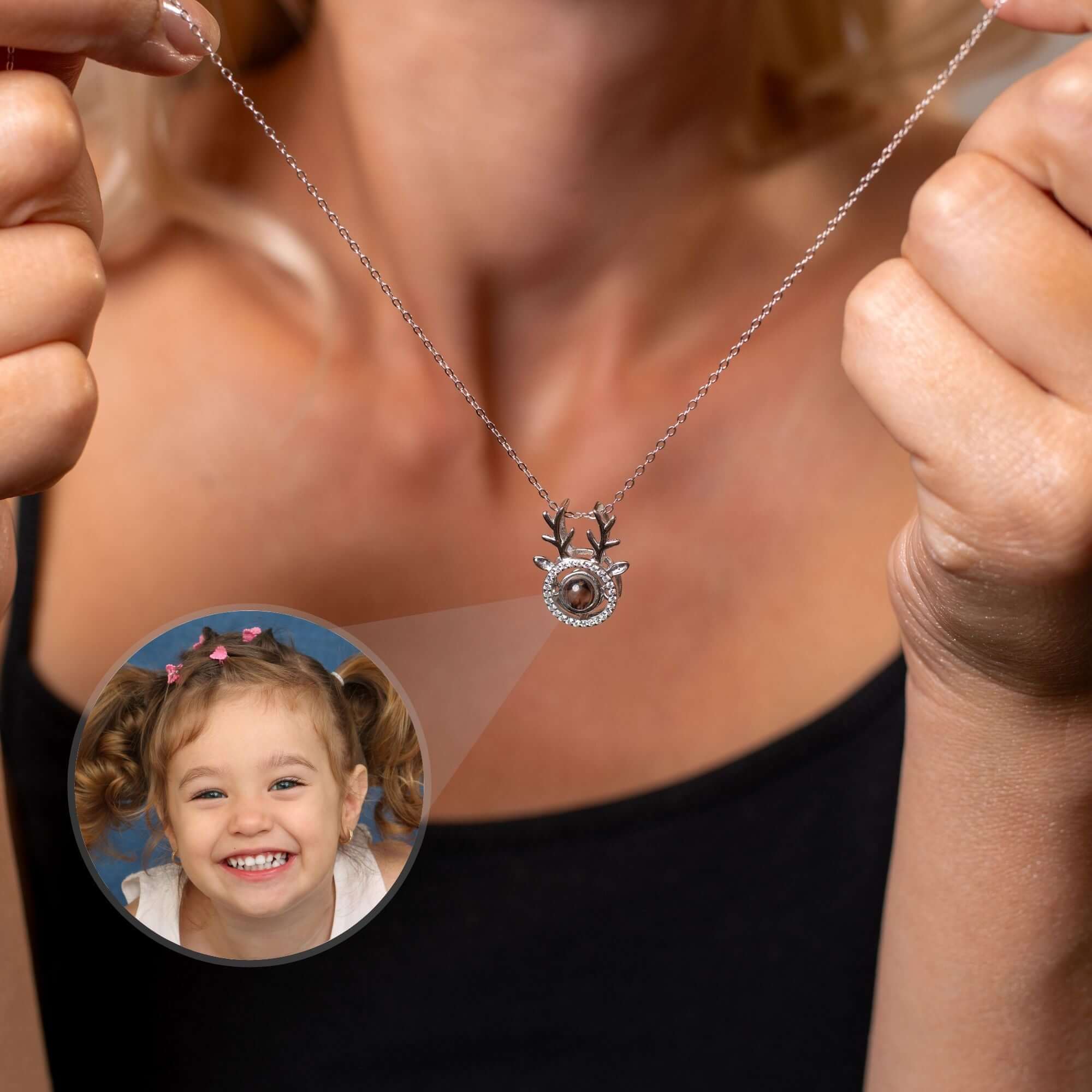Reindeer Photo Necklace - Image 4