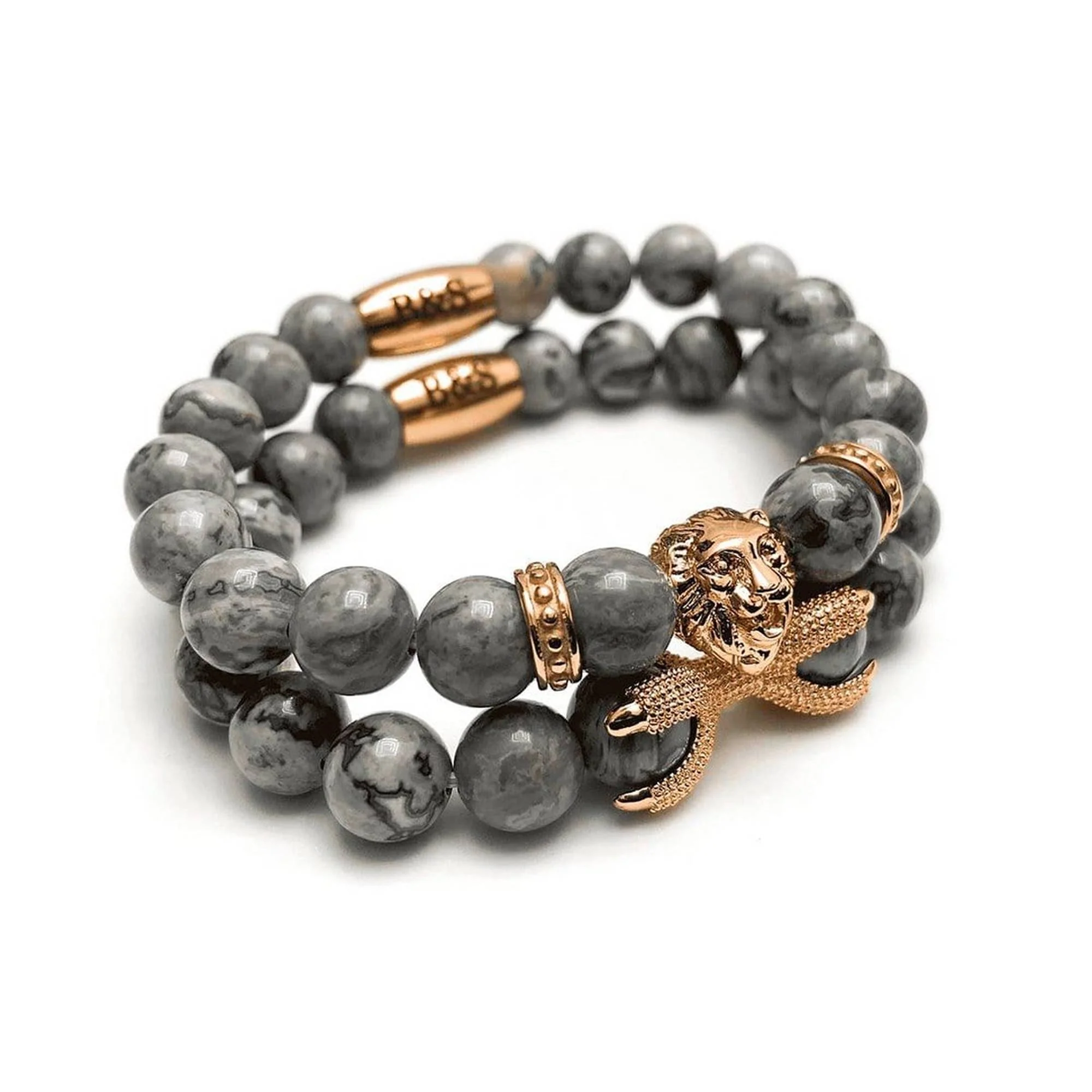 Rose Gold Lion & Grey Stones Set - Image 3
