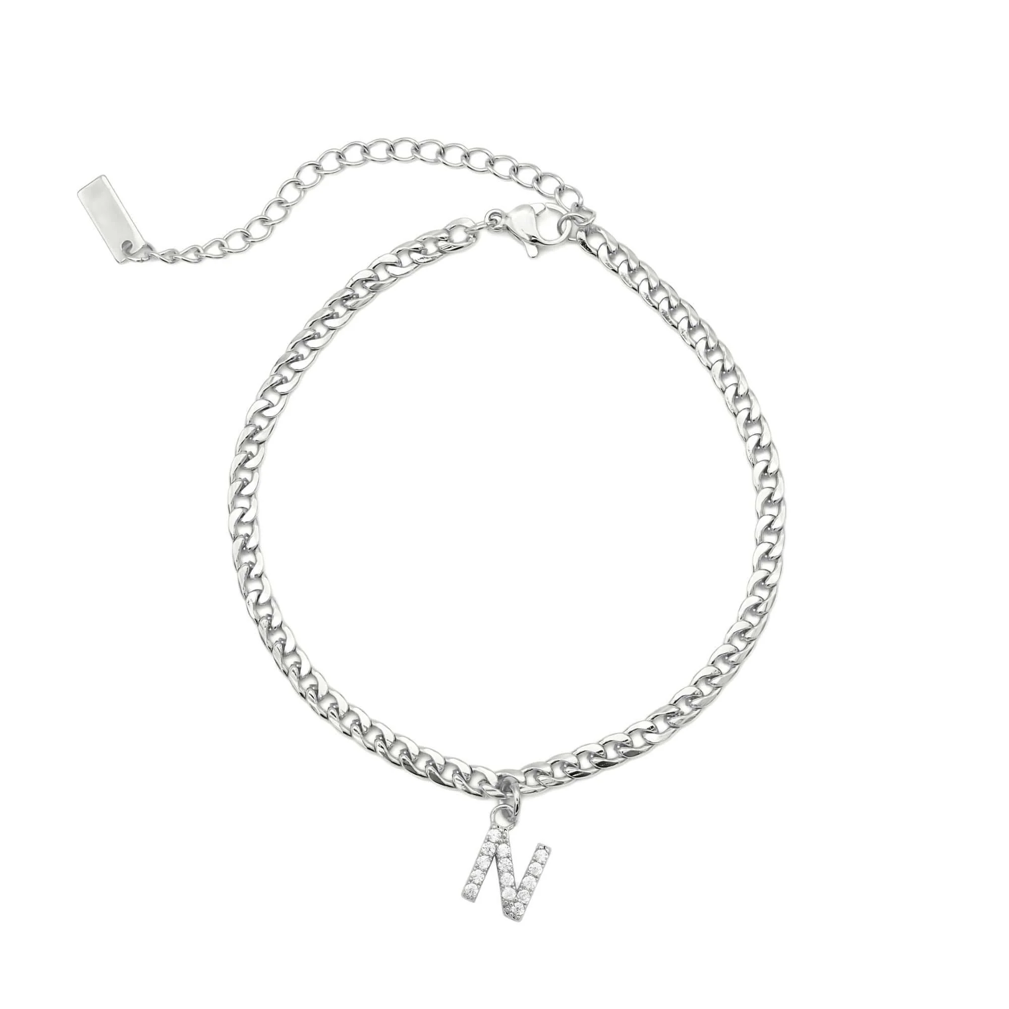 Silver Initial Anklet - Image 18