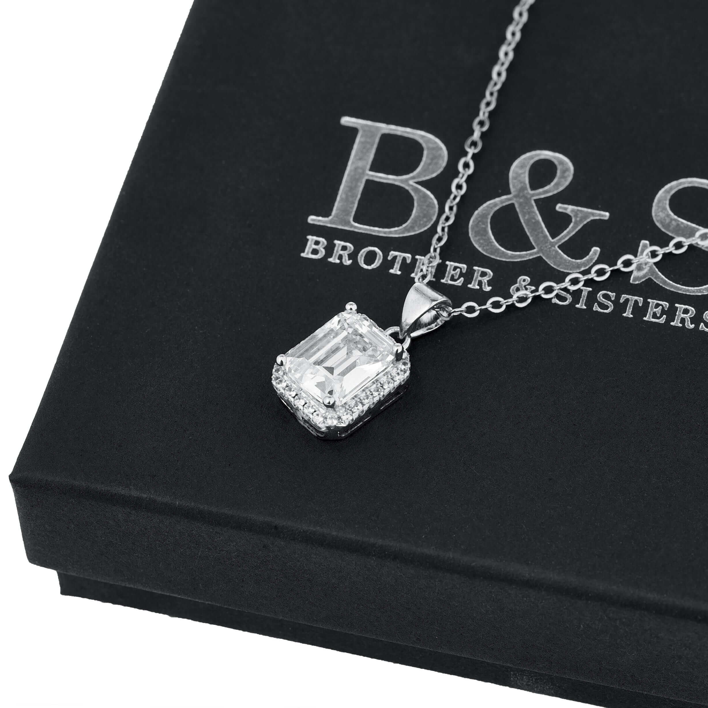 Silver Rectangle Necklace - Image 4